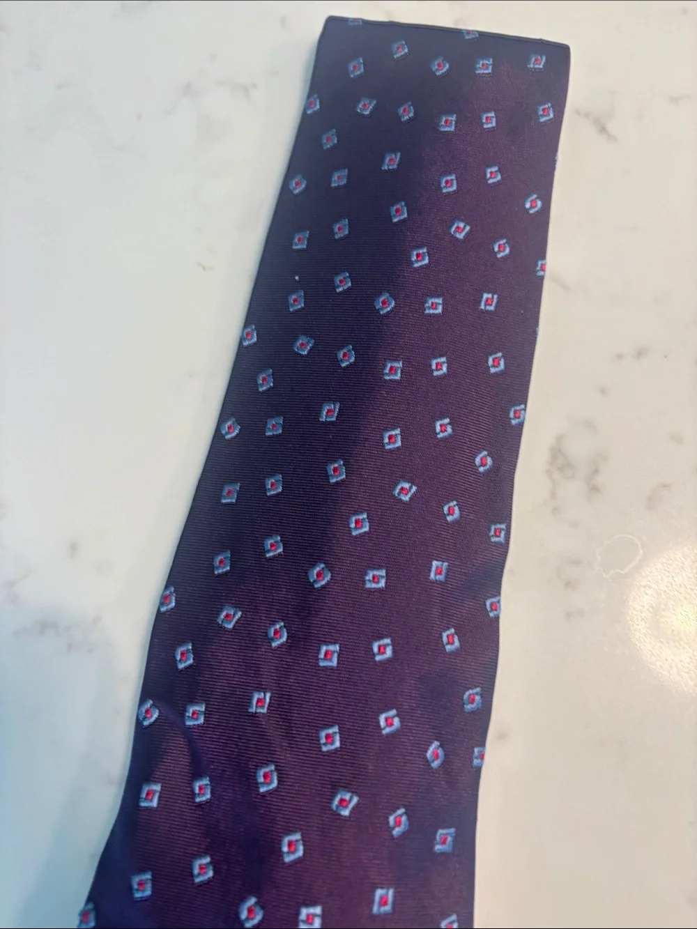 Charvet Purple Geometric Silk Tie